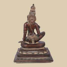 Uma Parvati Brass Figurine, 14.5 Inch Elegant Sculpture for Living Room Accent