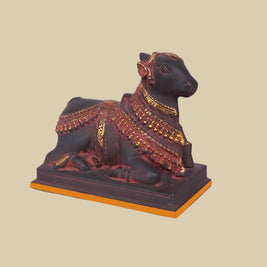 Nandi Brass Idol, 9 Inch Sacred Bull Sculpture for Temple & Home Mandir Décor
