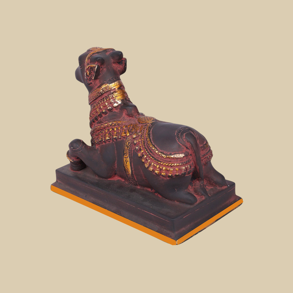 Nandi Brass Idol, 9 Inch Sacred Bull Sculpture for Temple & Home Mandir Décor