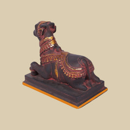 Nandi Brass Idol, 9 Inch Sacred Bull Sculpture for Temple & Home Mandir Décor