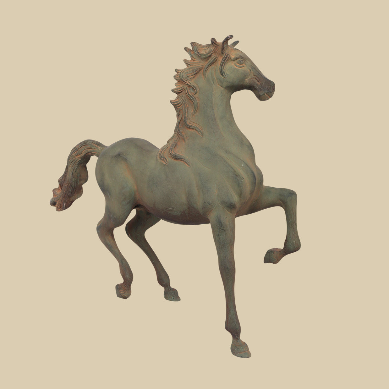 Running Horse Bronze Sculpture, 15 Inch Luxury Equestrian Art for Living Room