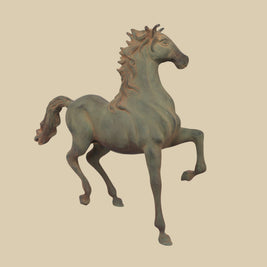 Running Horse Bronze Sculpture, 15 Inch Luxury Equestrian Art for Living Room