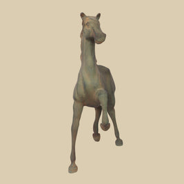 Running Horse Bronze Sculpture, 15 Inch Luxury Equestrian Art for Living Room