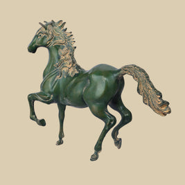 Ashva Brass Horse Statue, 15 Inch Premium Decorative Animal Figurine