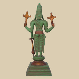 Vishnu Brass Sculpture, 20 Inch Sacred Handmade Idol for Luxury Home Décor