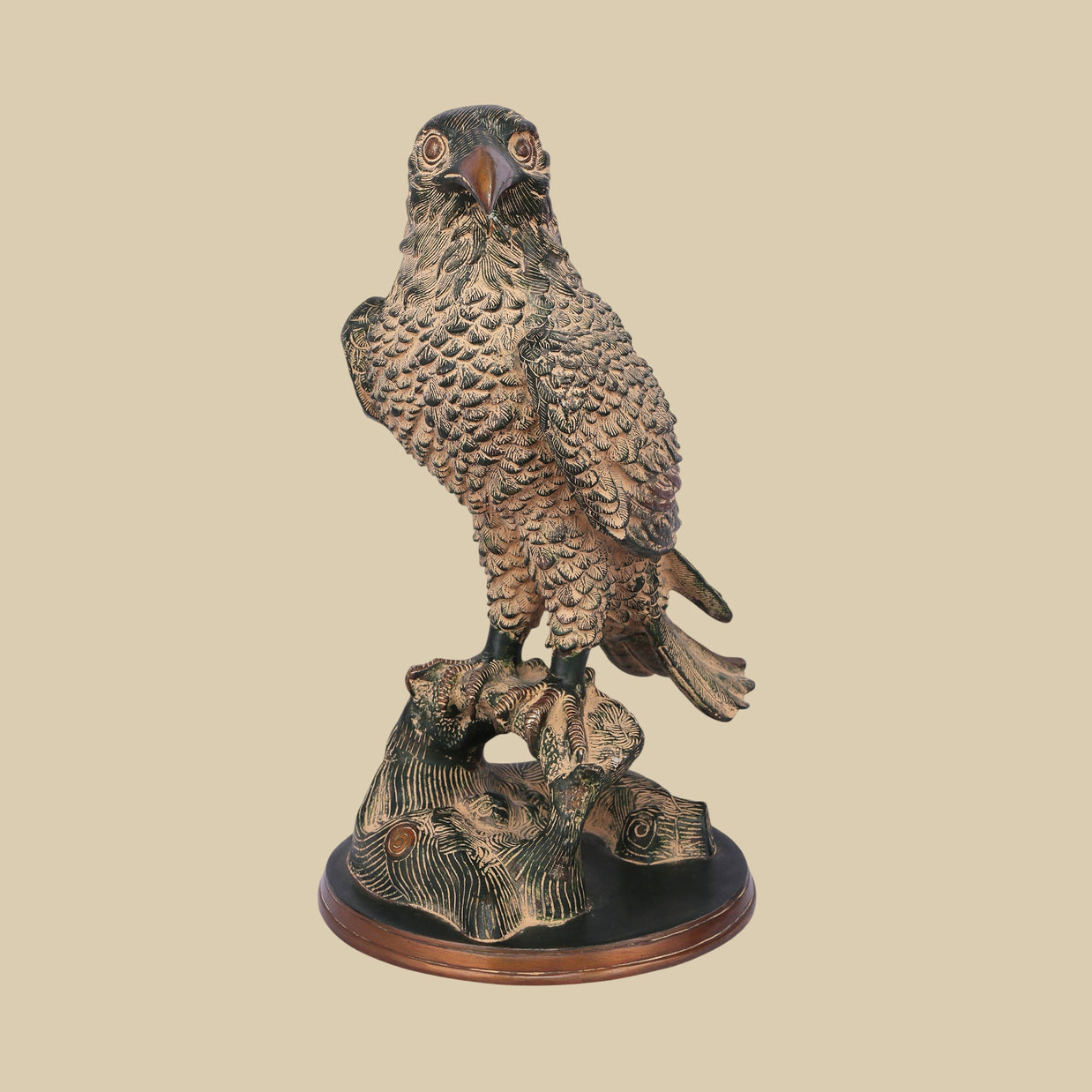 Eagle Brass Sculpture, 15 Inch Mythological Decorative Statue for Premium Interiors