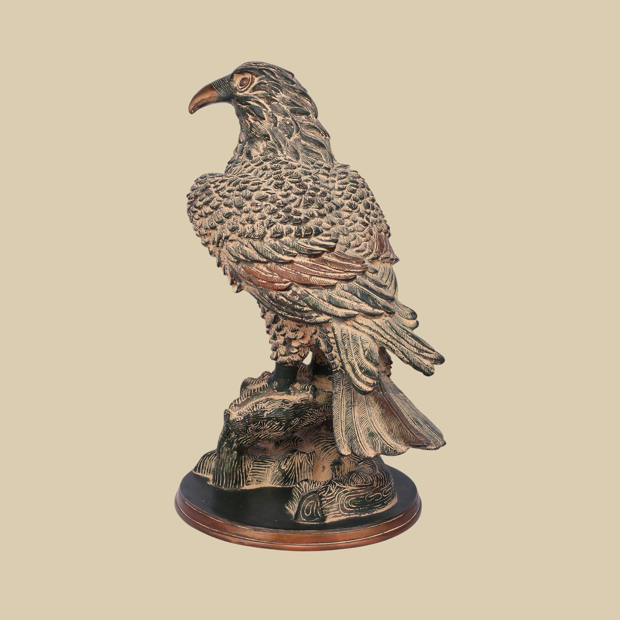 Eagle Brass Sculpture, 15 Inch Mythological Decorative Statue for Premium Interiors
