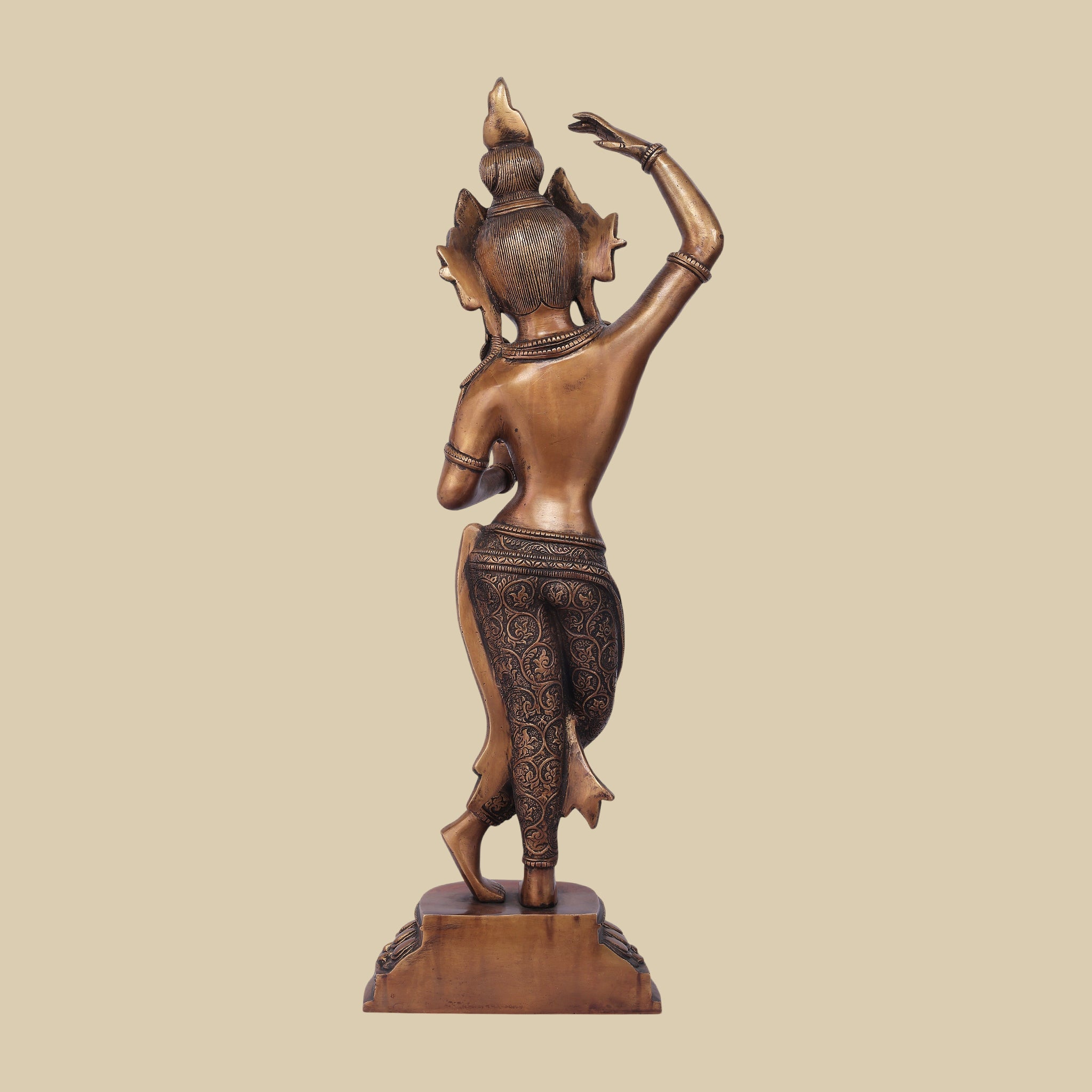 Maya Brass Sculpture, 22 Inch Luxury Artistic Figurine for Sophisticated Interiors