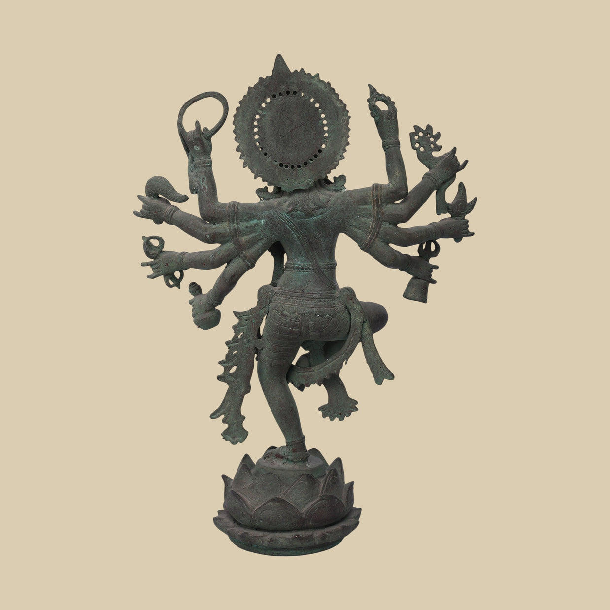 Krishna Brass Goddess Statue, 18 Inch Handcrafted Spiritual Sculpture for Home Temple