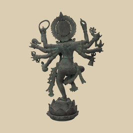 Krishna Brass Goddess Statue, 18 Inch Handcrafted Spiritual Sculpture for Home Temple