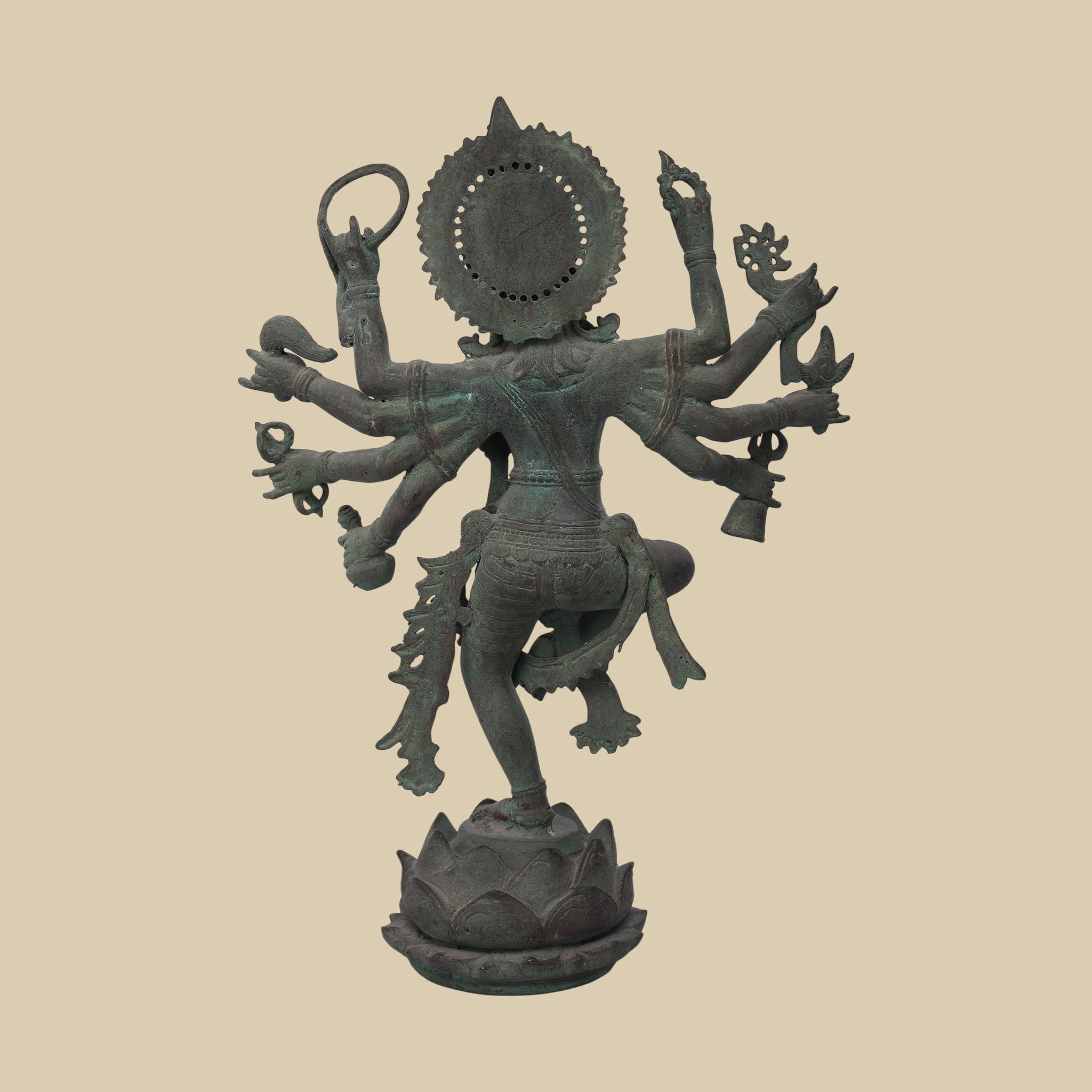 Krishna Brass Goddess Statue, 18 Inch Handcrafted Spiritual Sculpture for Home Temple