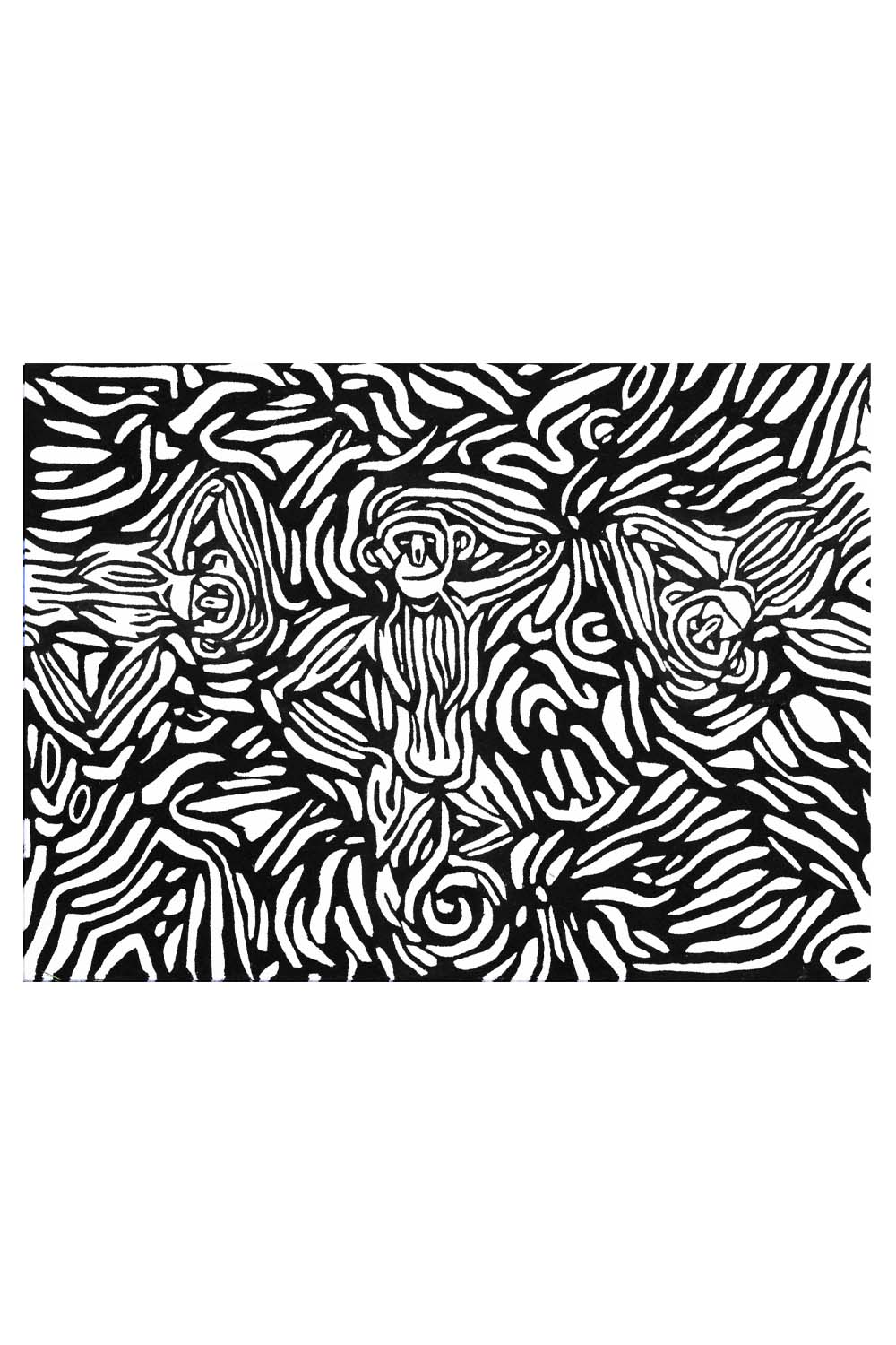 Enigma Black & White NZ Wool 5.5x4 feet Rectangle Rug - I MEAN DESIGN