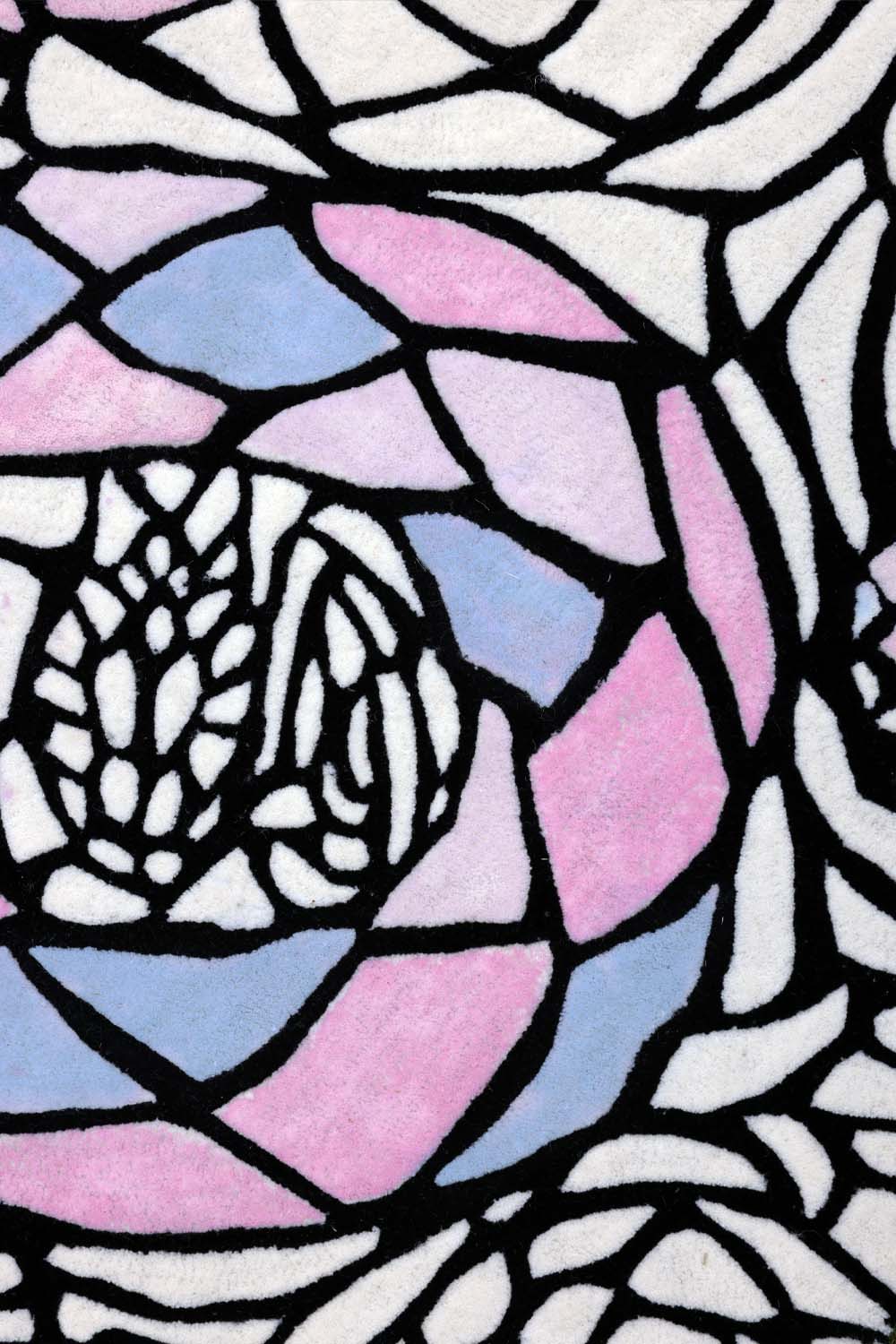 Serpent Black & White NZ Wool 5.5x4 feet Rectangle Rug - I MEAN DESIGN