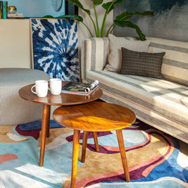 Lava Multicolour NZ Wool 6x6 feet Irregular Rug - I MEAN DESIGN