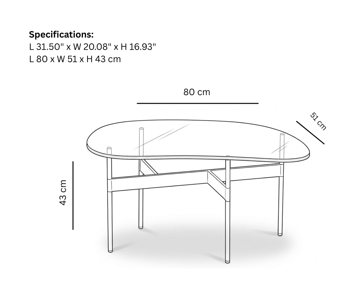 Drift Table in Glass Small