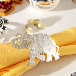 Gilded Heritage Elephant Napkin Ring Set of 4