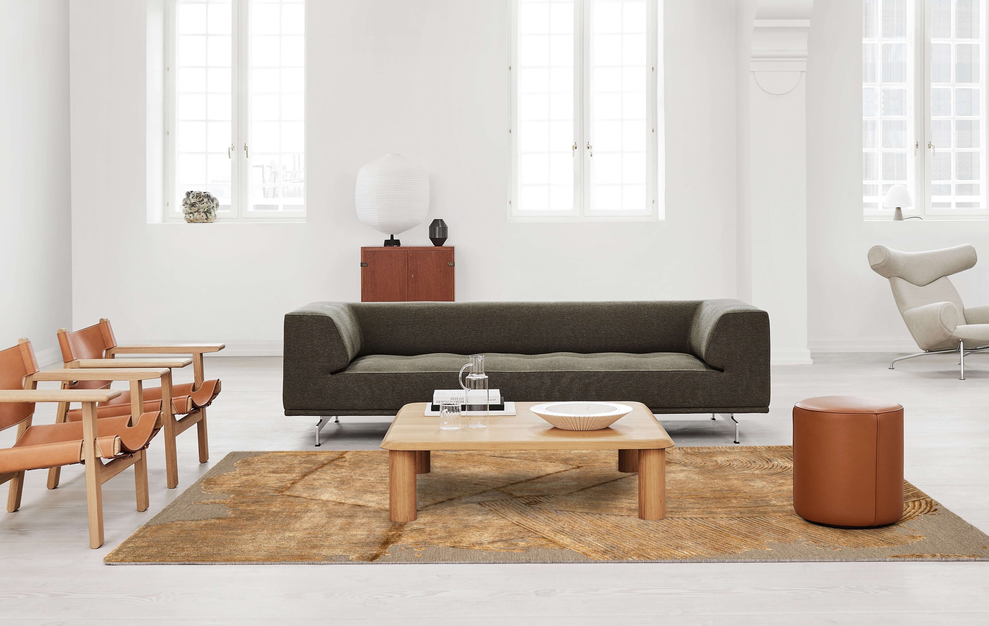 M A R V I N luxury handmade rug by Cherom in neutral New Zealand wool, modern contemporary design.