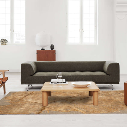 M A R V I N luxury handmade rug by Cherom in neutral New Zealand wool, modern contemporary design.