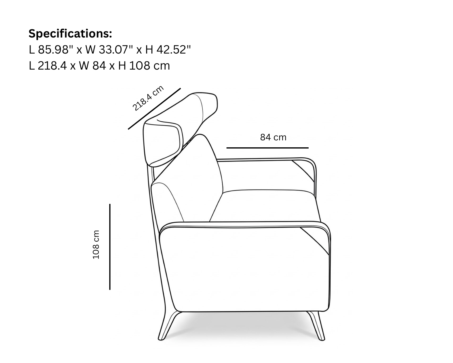 Asan Sofa High Back with Leather
