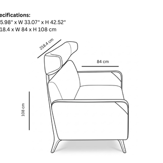 Asan Sofa High Back with Leather