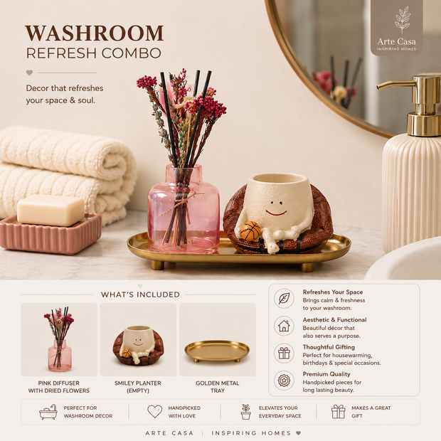 Blush Aroma Diffuser Garden | Reed Diffuser Gift Set with Dried Flowers - https://artecasa.in/