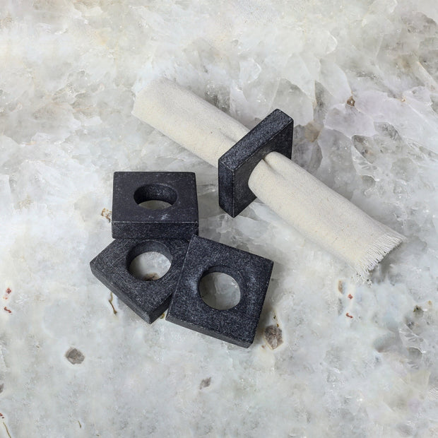 Marble Napkin Ring - set of 4