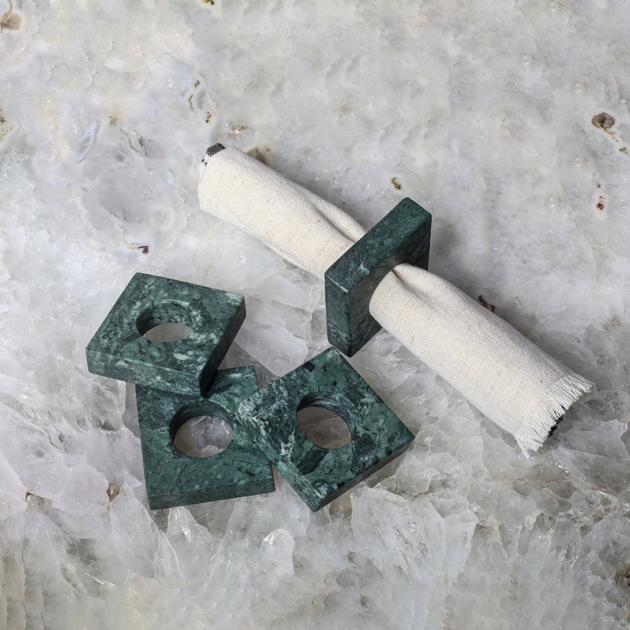 Marble Napkin Ring - set of 4