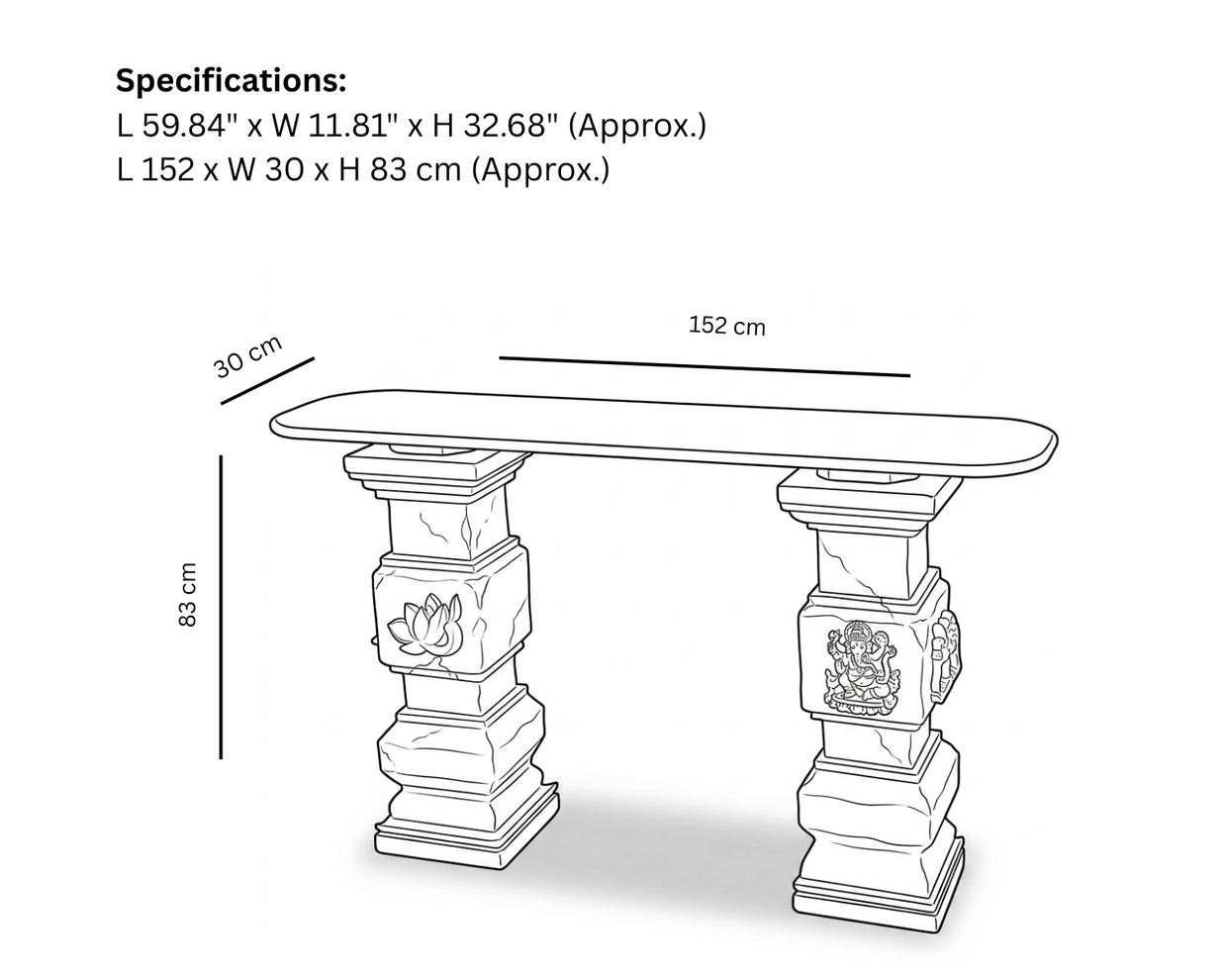Temple Pedestal Console