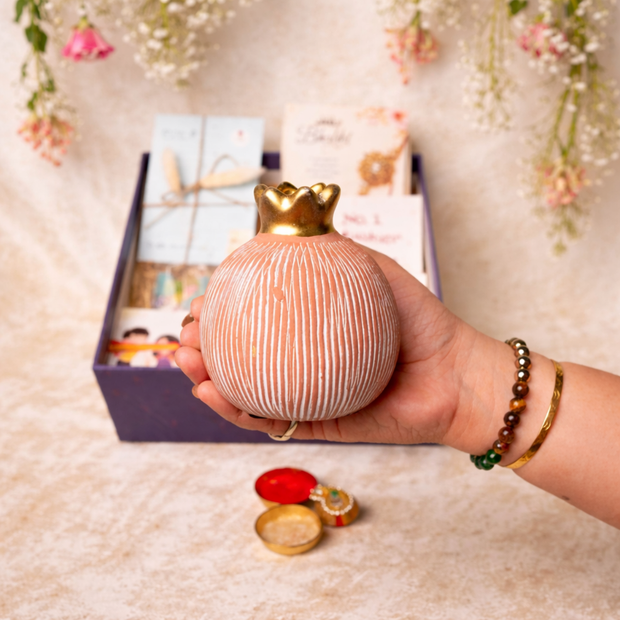 Artecasa Pink Pomegranate Rakhi Gift Hamper | Premium Bhai Bhabhi Raksha Bandhan Gift Hamper - https://artecasa.in/