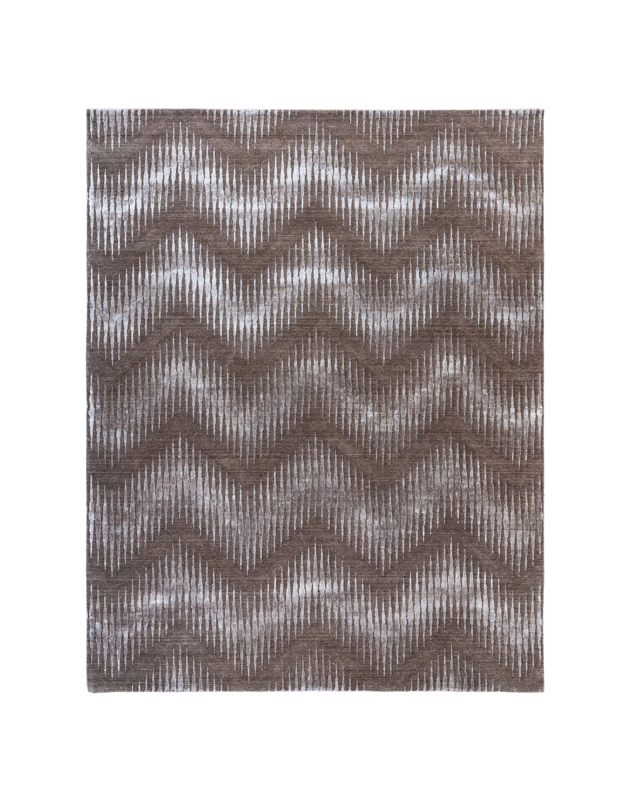 B E R N I N I luxury handmade rug by Cherom in New Zealand wool, modern zigzag pattern.