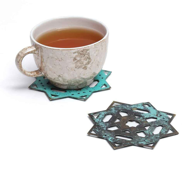 Mantra Coasters turquoise - set of 2