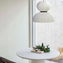 Cotton linen lampshade in crisp white, adding timeless elegance to any room