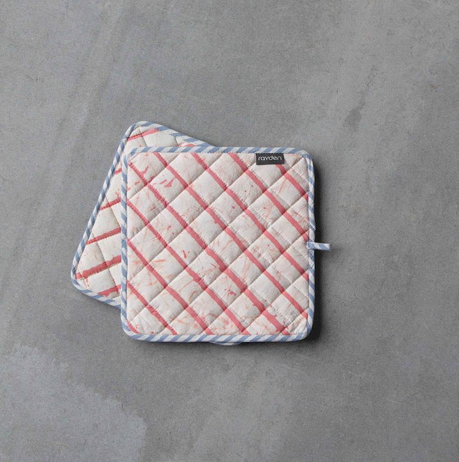 BASIK POP - POT HOLDER - CORAL [Set of 2]