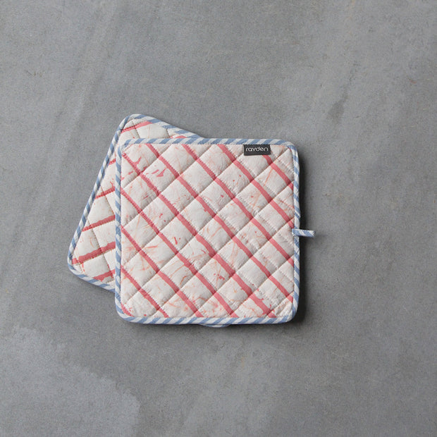 BASIK POP - POT HOLDER - CORAL [Set of 2]