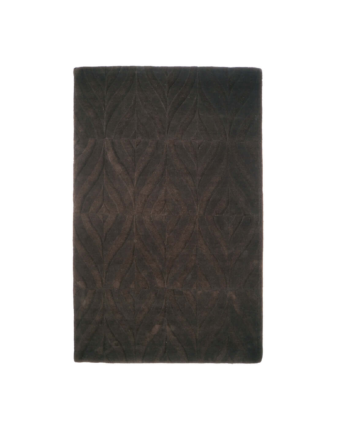S C U L P T E D - W A V E luxury handmade rug by Cherom, dark wool, contemporary design.