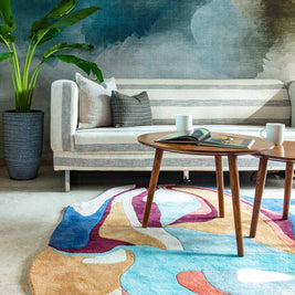 Lava Multicolour NZ Wool 6x6 feet Irregular Rug - I MEAN DESIGN