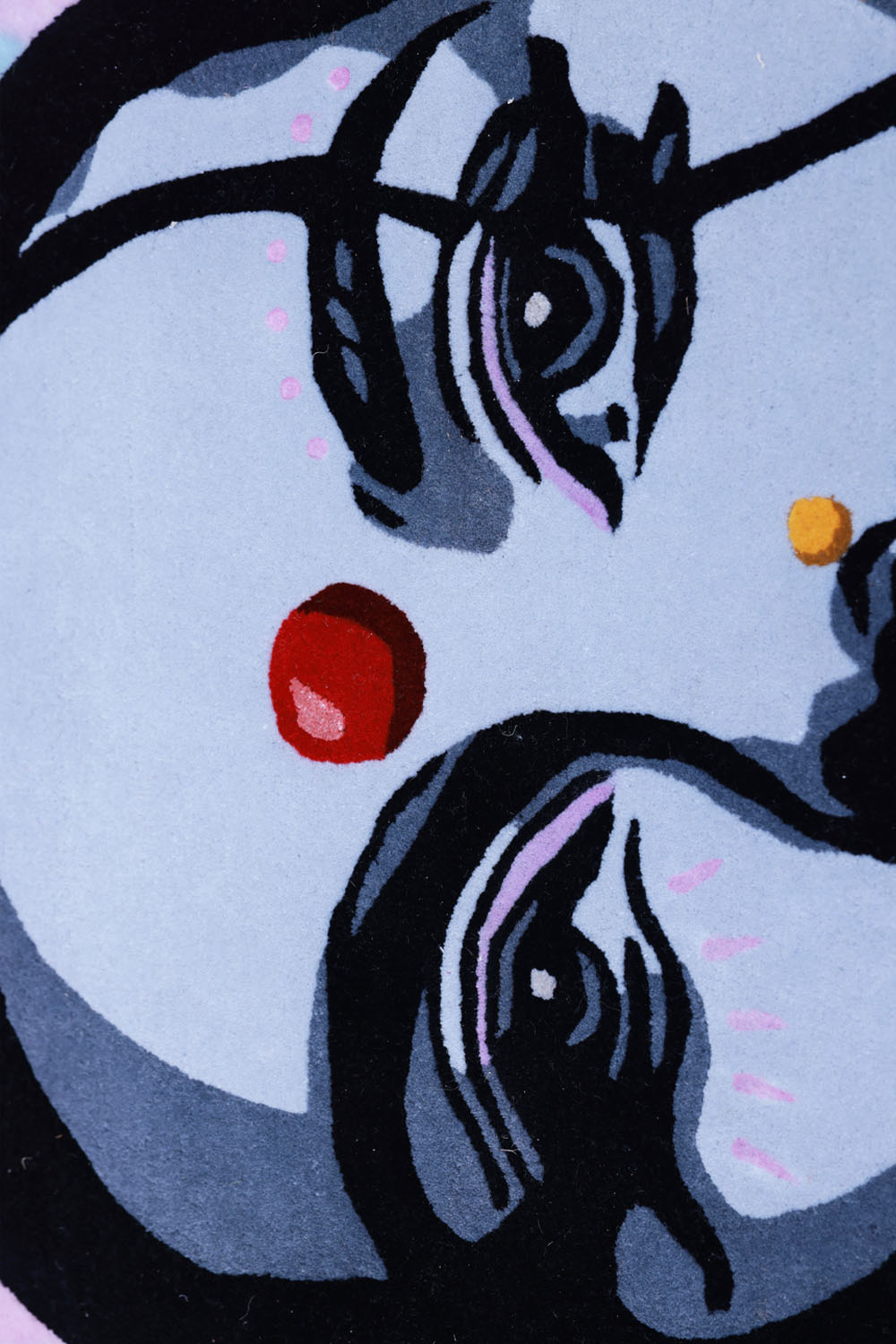 Hathor Black & White NZ Wool bamboo silk 4x6 feet Rectangle Rug - I MEAN DESIGN