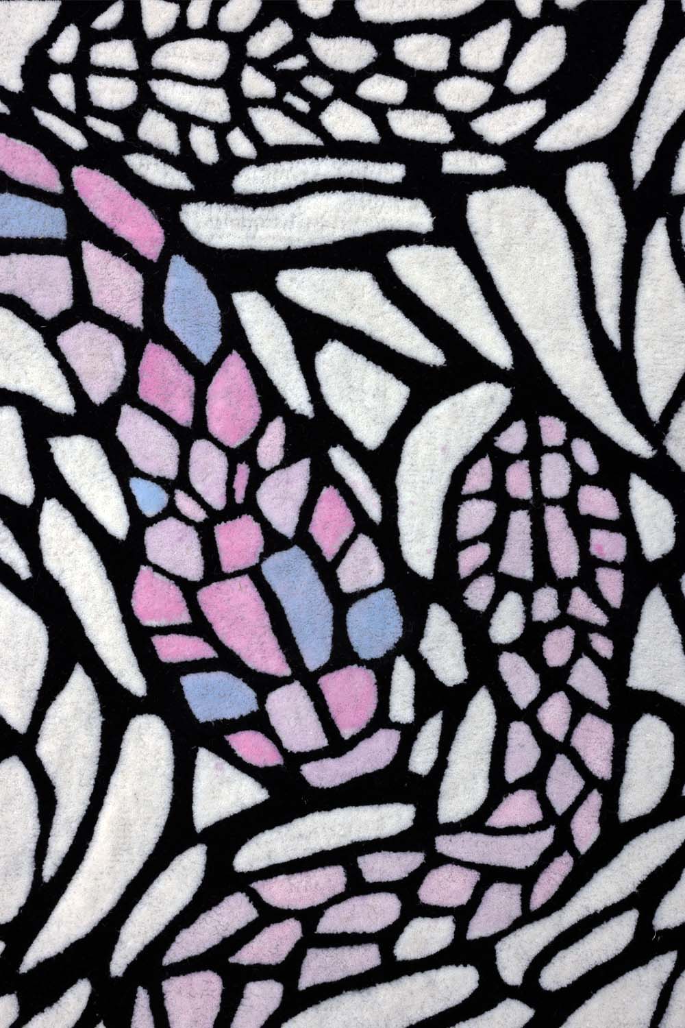 Serpent Black & White NZ Wool 5.5x4 feet Rectangle Rug - I MEAN DESIGN