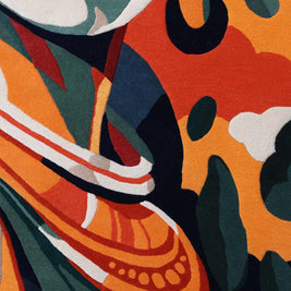 Vibrant Kerala Multicolour NZ Wool 5x9 feet Rectangle Rug - I MEAN DESIGN