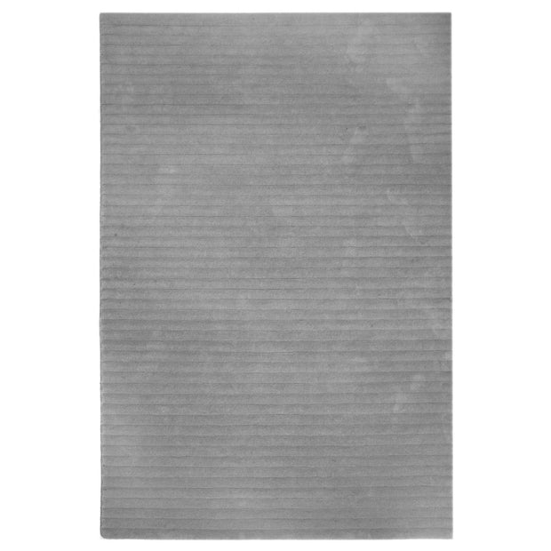 S C U L P T E D - C O R D U O Y luxury handmade rug by Cherom, grey New Zealand wool, contemporary design.