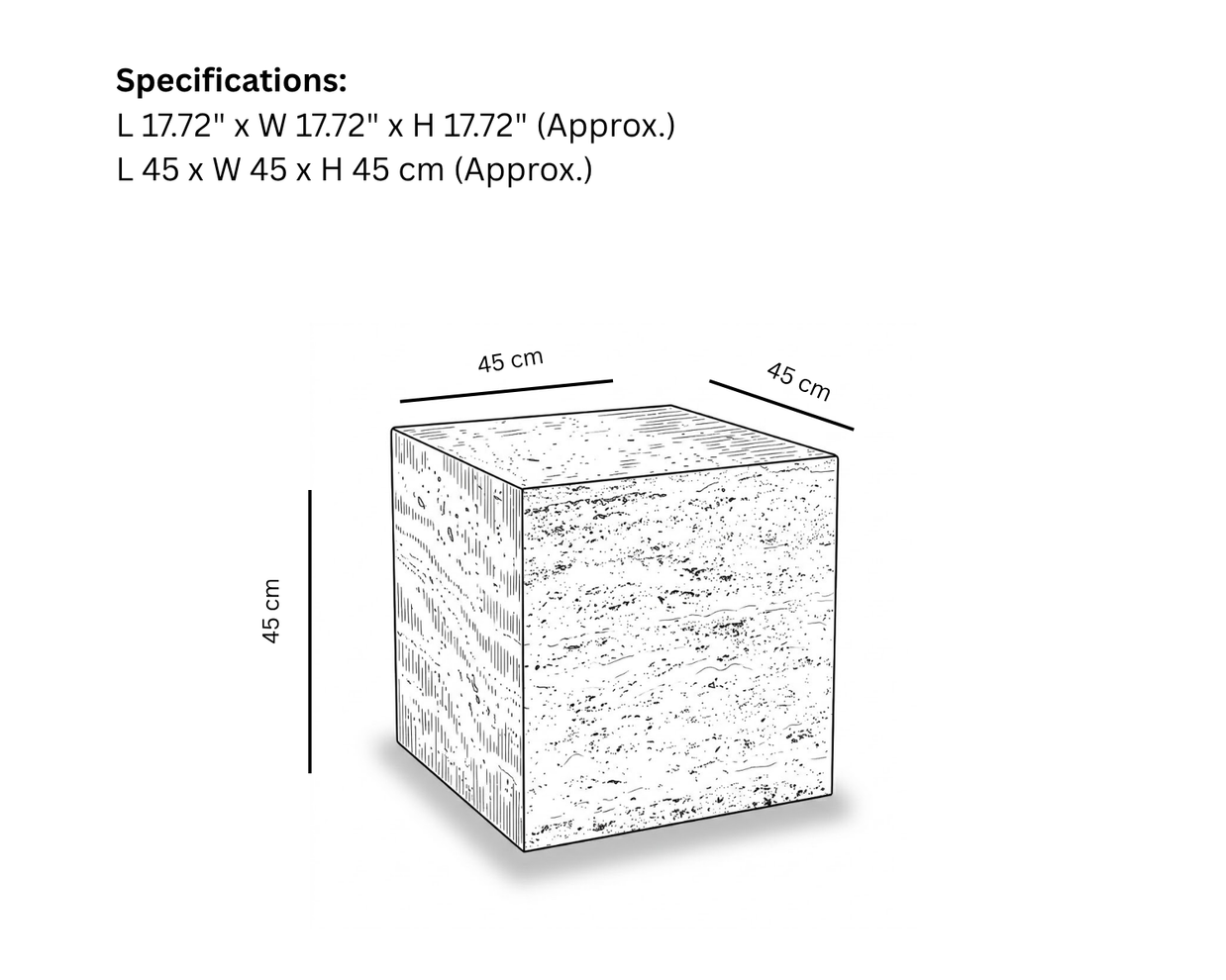 Travertine Cube Side Table