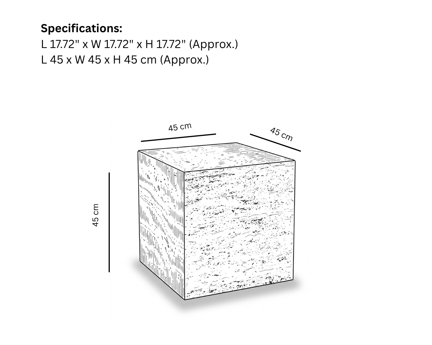 Travertine Cube Side Table
