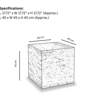 Travertine Cube Side Table