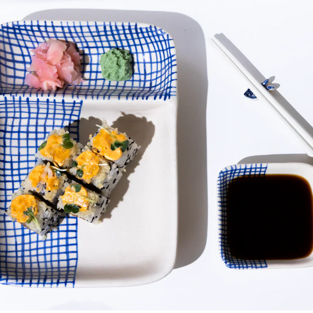 Neel- Sushi/ Chip and Dip Set with Chopstick Holder