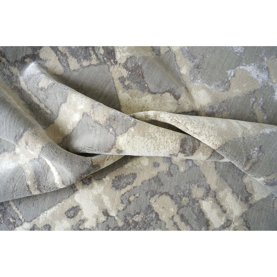 B A H A M A R luxury handmade rug by Cherom in gray New Zealand wool.