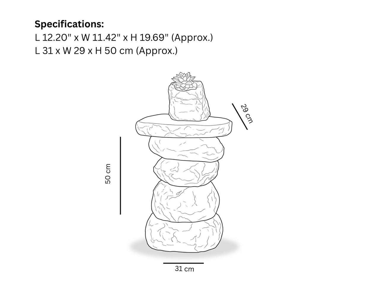 Stacked Boulder Side Table
