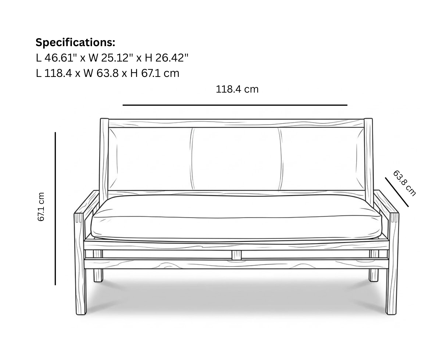 Square Double Seater Low