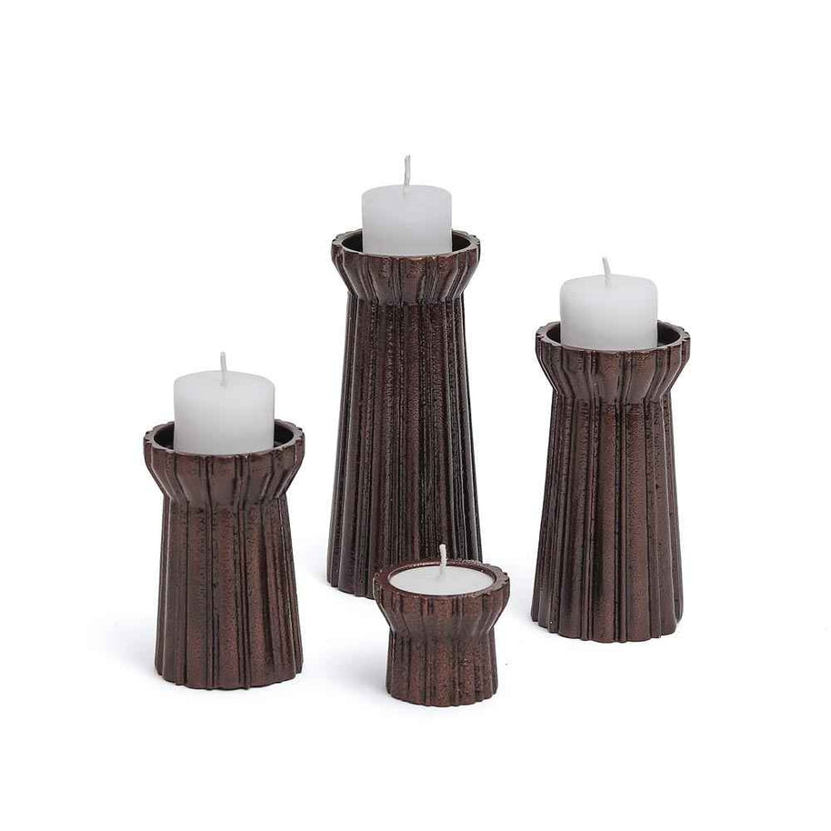 Qutub Copper Candle Stand - M