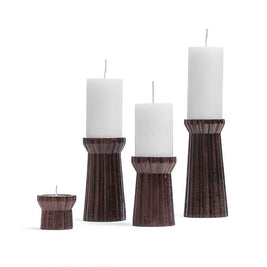 Qutub Copper Candle Stand - set of 4