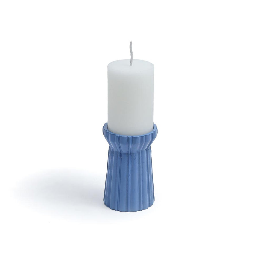 Qutub  azure blue candle stand - S - I MEAN DESIGN